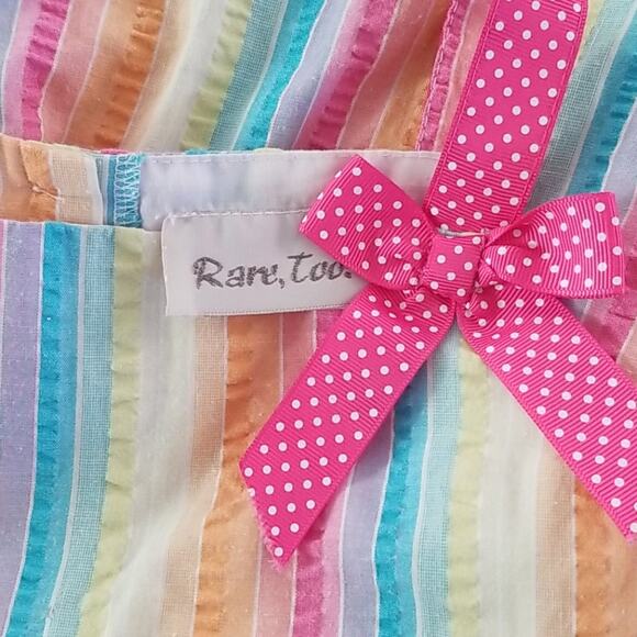 Rare Too Rainbow Stripes Sequin Butterfly Fit and Flare Dress, Size: 5 Girls - Picture 2 of 3